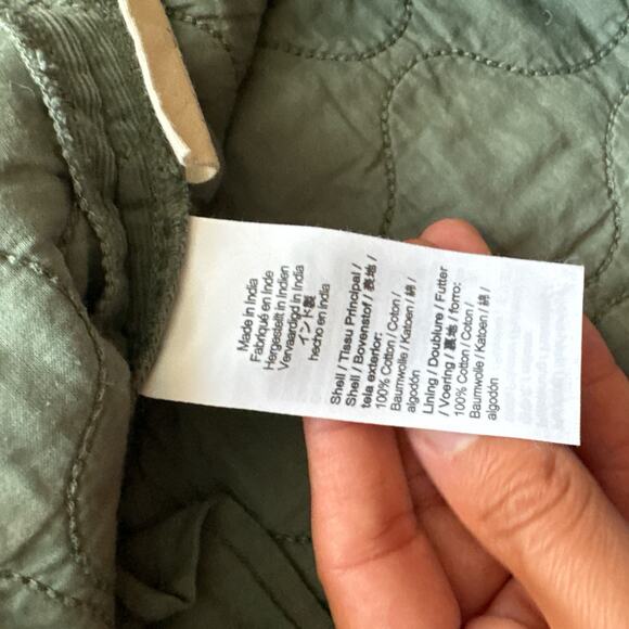 MADEWELL Corduroy Quilted Mini Wrap Skirt Sage Green A-Line Button | 10 - Picture 8 of 9